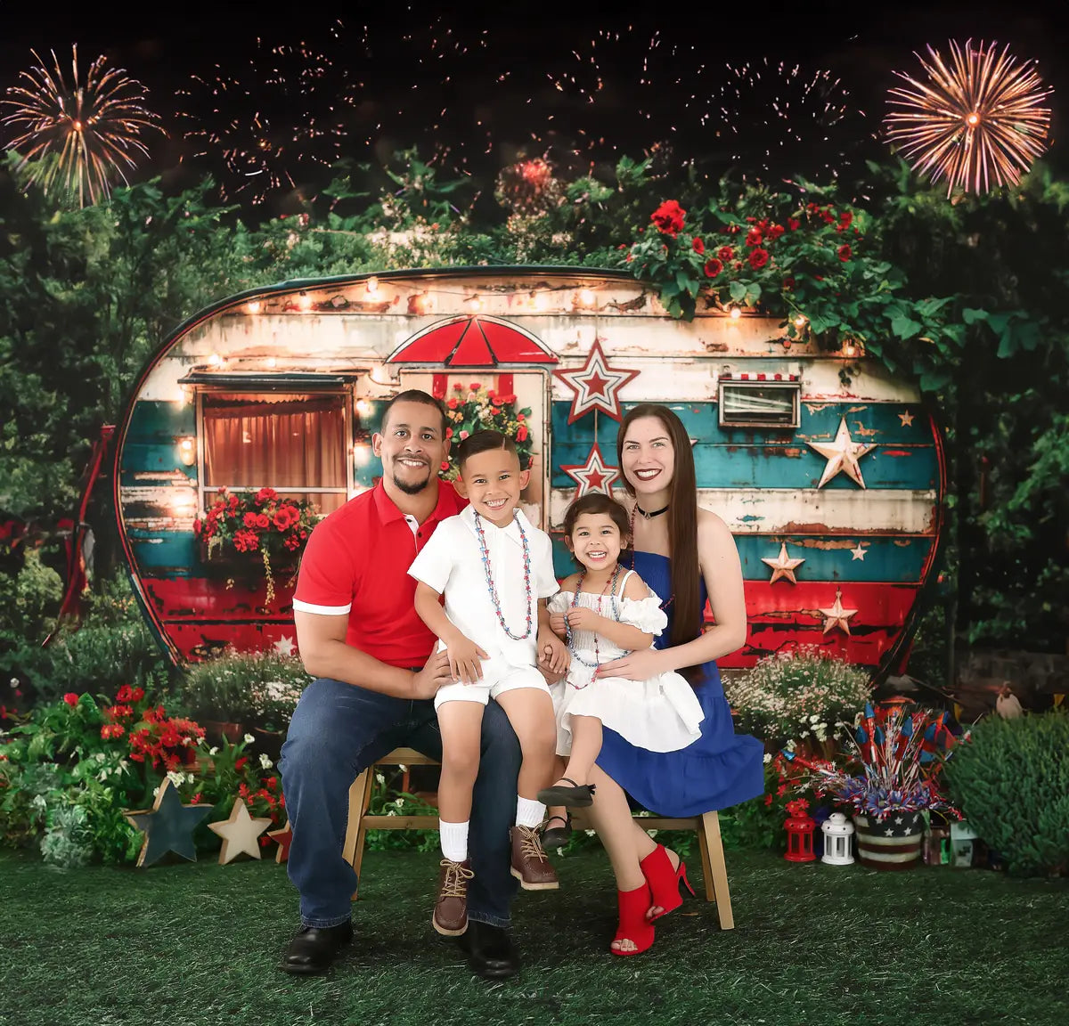 Kate American Independence Day Forest Old RV Backdrop Designed by Emetselch