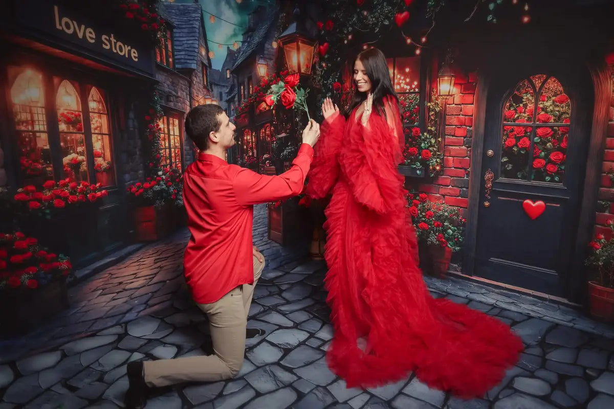 Juego de habitación floral romántico de noche en el pueblo diseñado por Kate.