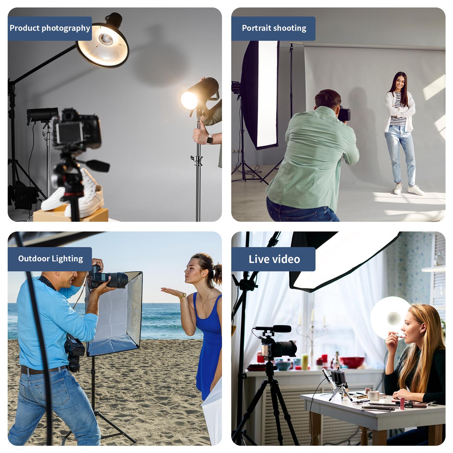 8ft Opvouwbaar Foto Achtergrondsysteem Kit Pop-up Foto Achtergrondframe met Klem