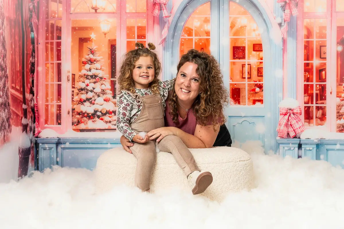 Kate Christmas Snowy Pink Street Store Room Set(8ftx8ft&10ftx8ft&8ftx10ft)