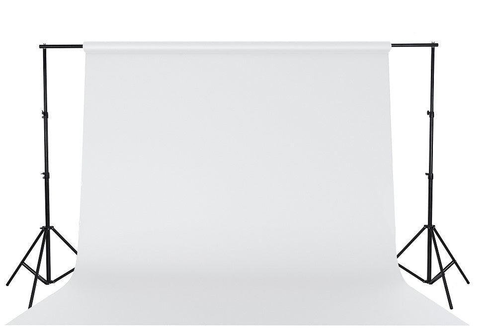 white seamless paper backdrop on the stand