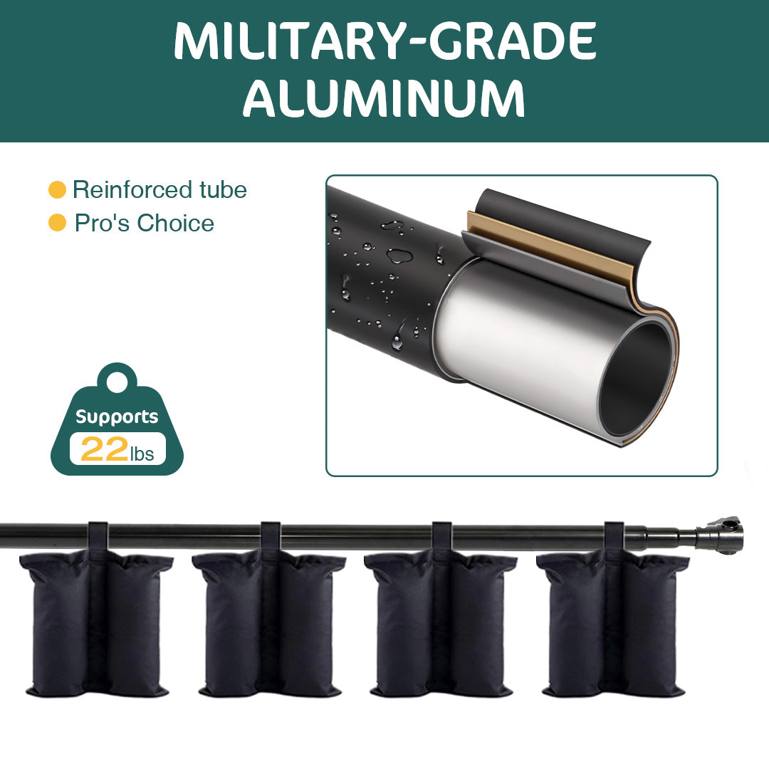 Apparatuur 8.5*10ft&10x10ft Zwarte Aluminium Foto Achtergrondstandaard (3cm Dik)