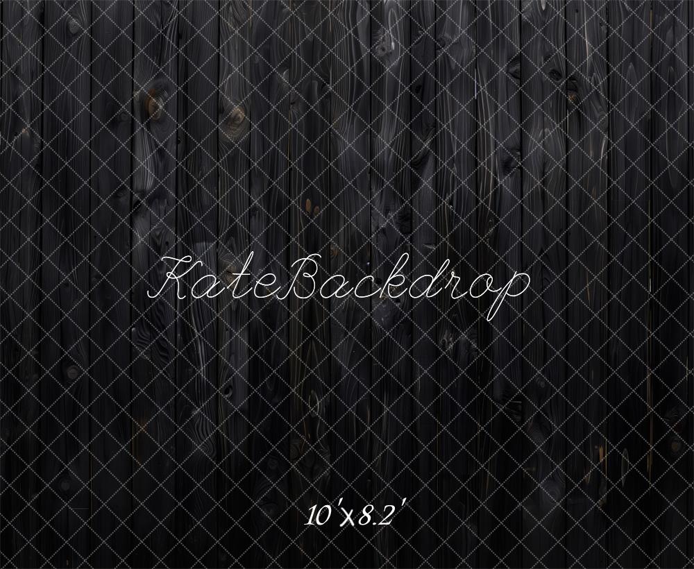 Kate Dark Retro Wooden Wall Floor Printed Backdrop Designed by Patty Roberts