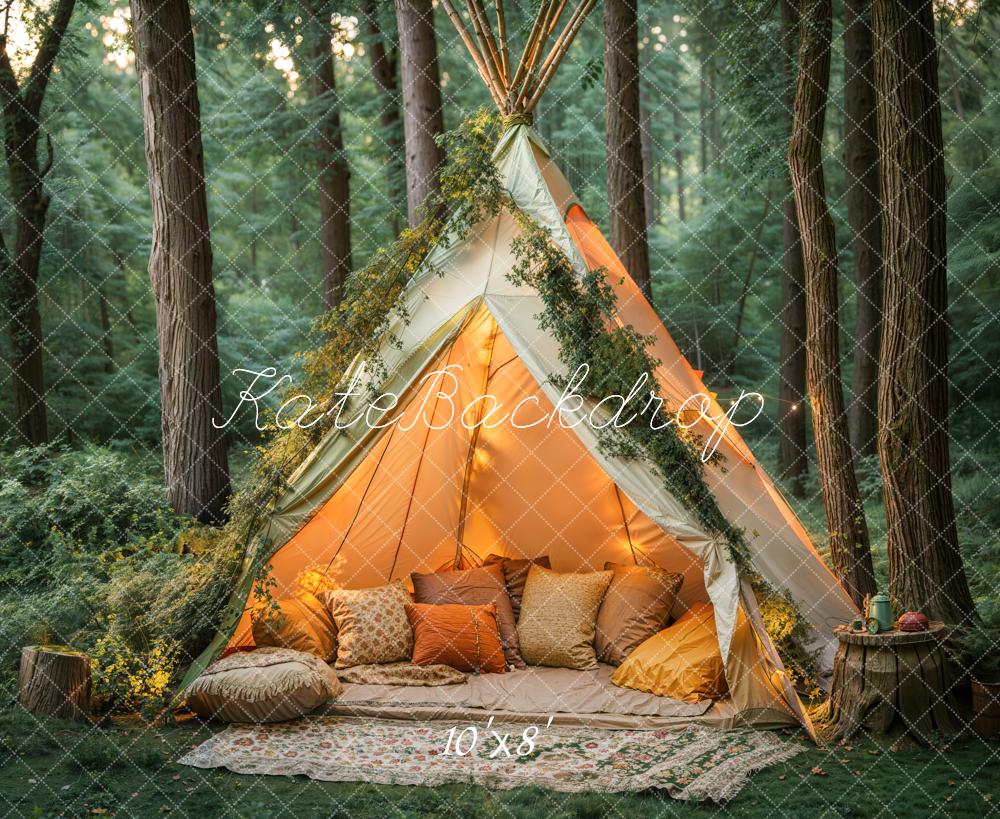 Kate Bohemian Forest Tent Pillows Backdrop Designed by Emetselch