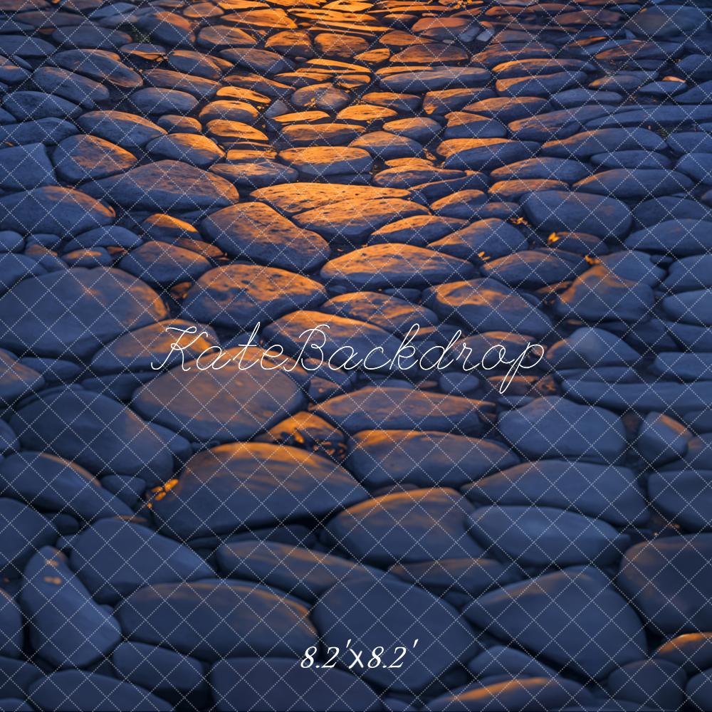 Donkere Stenen Pad Vloer Foto Achtergrond