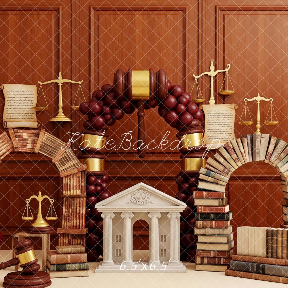 Kate Cake Smash Little Court Law Books Justice Scales Balloons Backdrop Designed by Patty Roberts