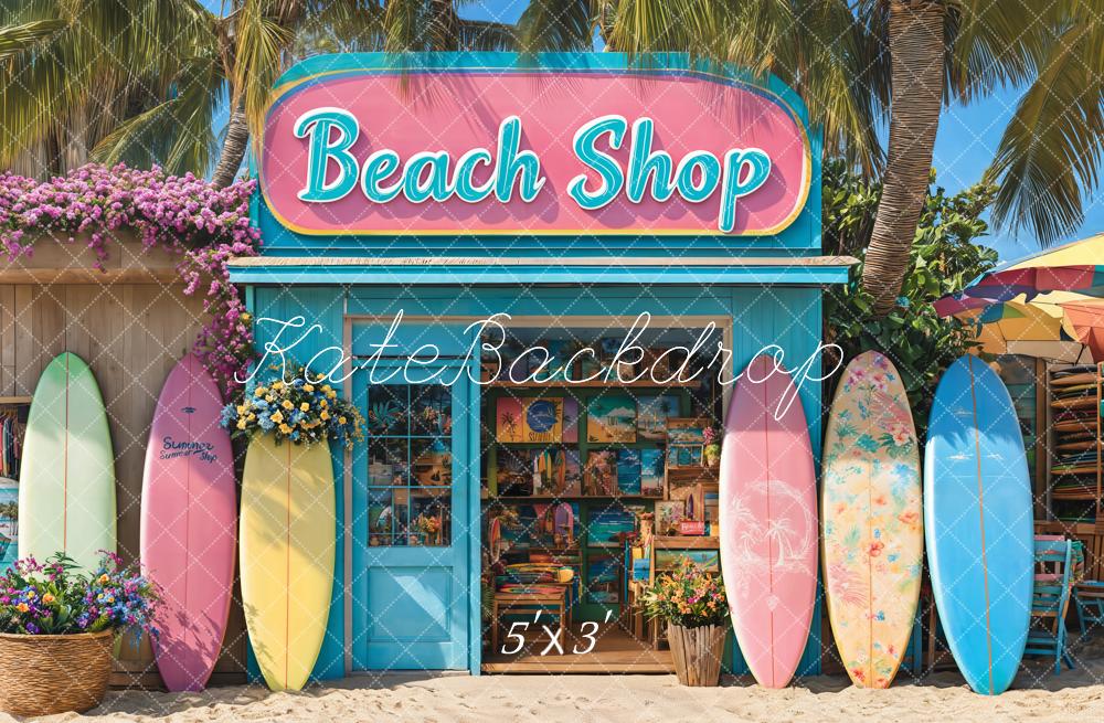 Kate Summer Beach Shop Surfboards Backdrop Designed by Emetselch
