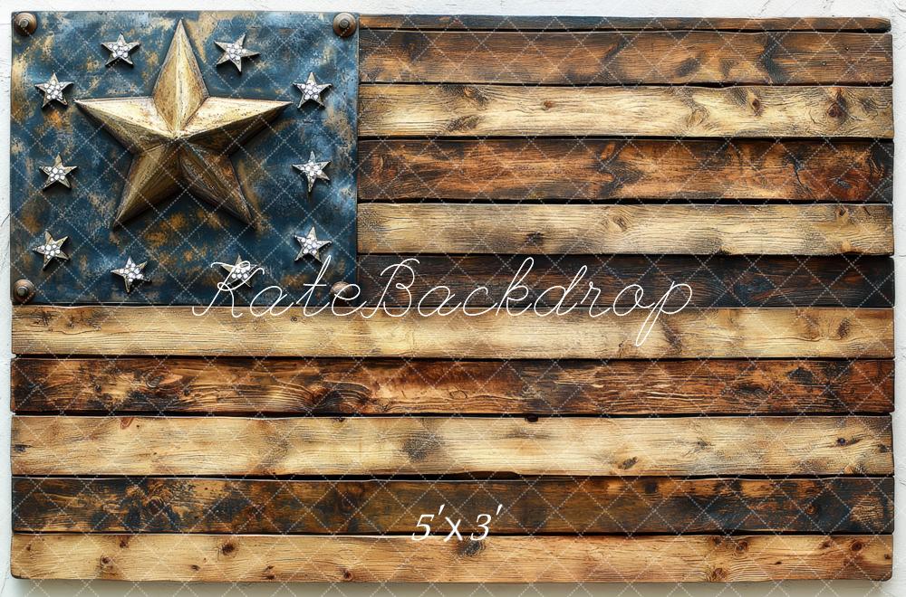 Kate Independence Day Rustic American Wood Flag Backdrop Designed by Mini MakeBelieve