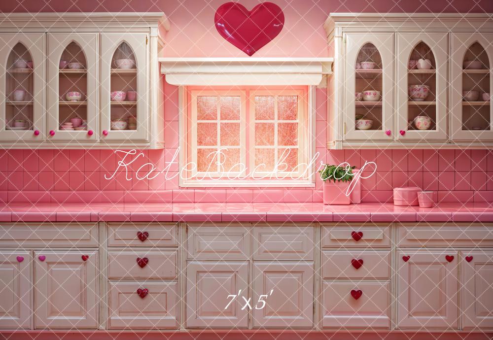 Kate Valentine Fashion Doll Pink Kitchen Backdrop Designed by Emetselch