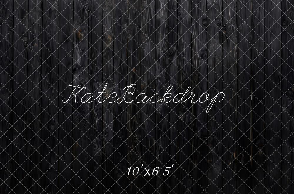 Kate Dark Retro Wooden Wall Floor Printed Backdrop Designed by Patty Roberts