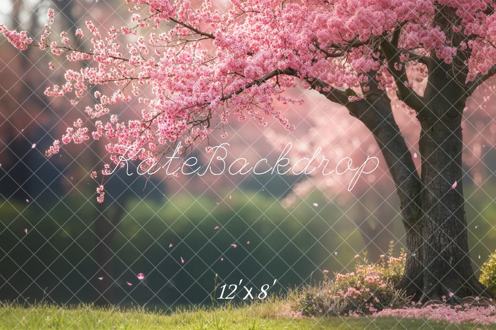 Kate Spring Pink Cherry Blossom Tree Flower Branches Backdrop Designed by Emetselch