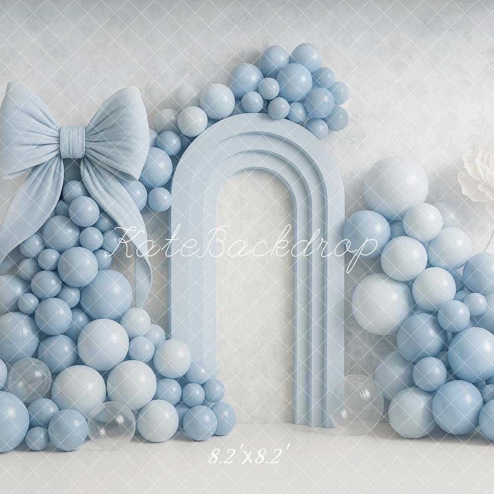 Sfondo per Smash Cake Blu con Palloncini e Fiocco progettato da Ashley Paul