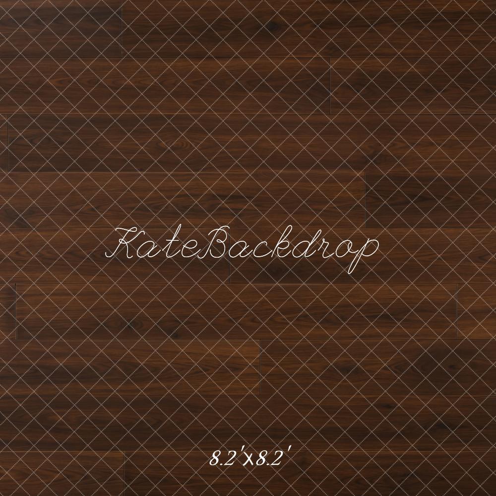 Kate Dark Brown Wood Floor Printed Backdrop Designed by Emetselch