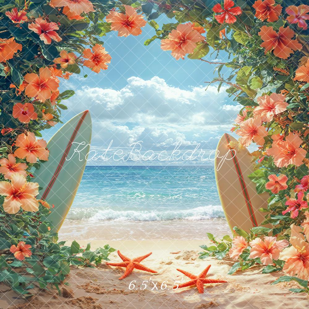Fondo Floral de Tabla de Surf de Verano Designed by Emetselch