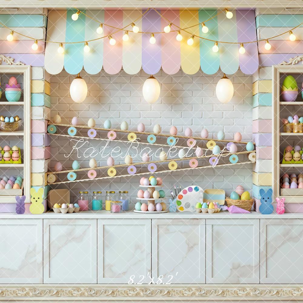 Kate Easter Bunny Pastel Egg Candy Shop Backdrop Designed by Mini MakeBelieve