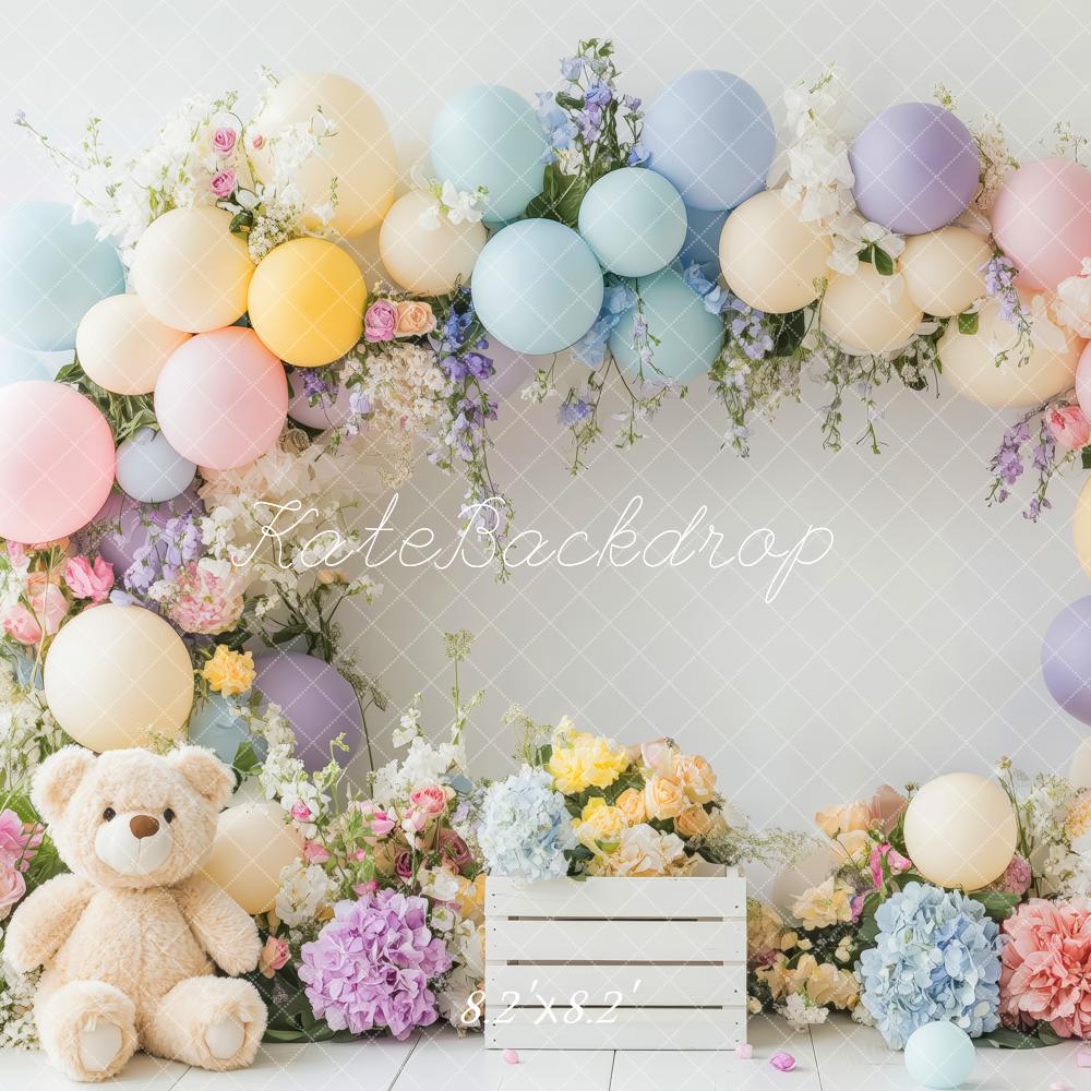 Kate Balloon Flower Arch Teddy Bear Backdrop Designed by Patty Roberts