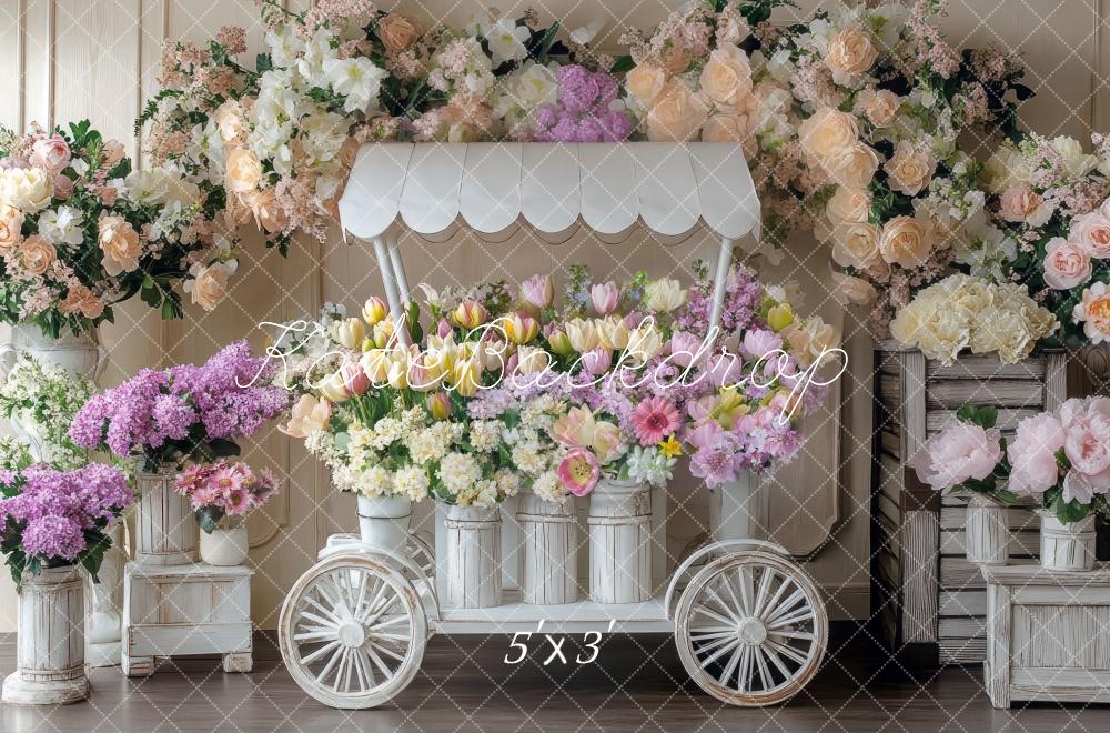 Kate Spring White Flower Cart Backdrop Designed by Mini MakeBelieve