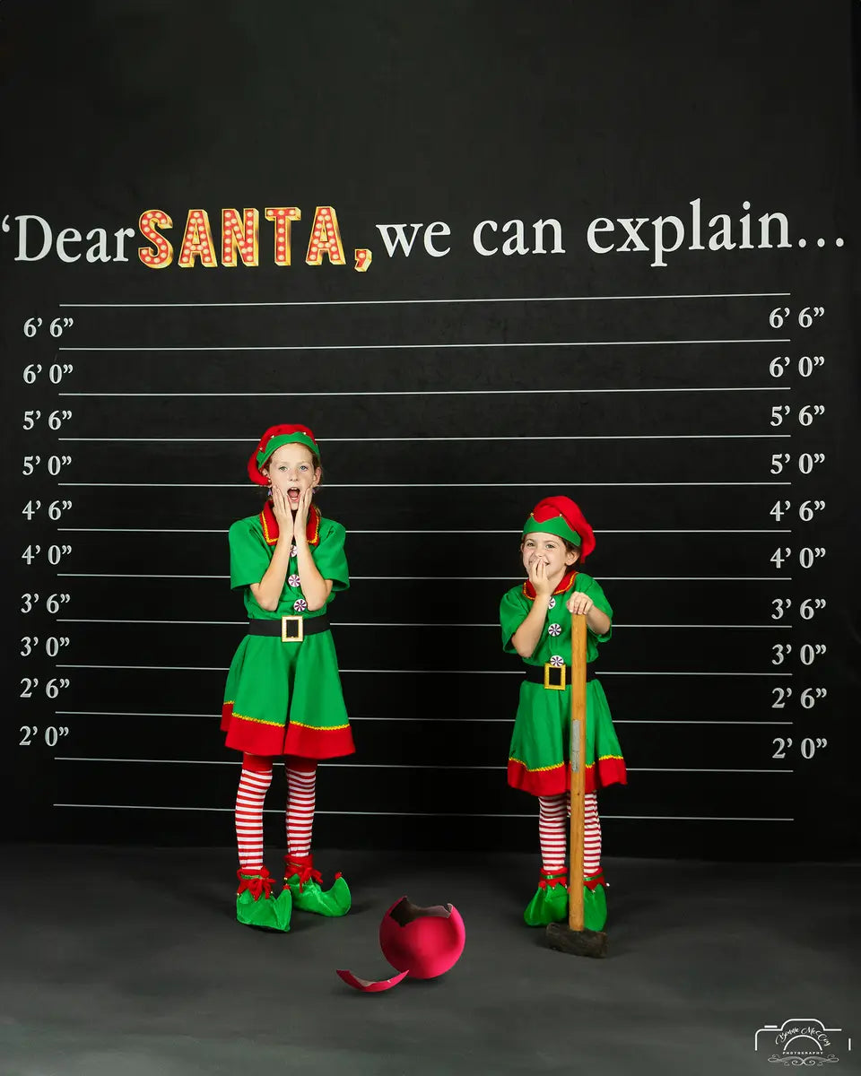 Kate Dear Santa Black Abstract Studio Backdrop for Photography