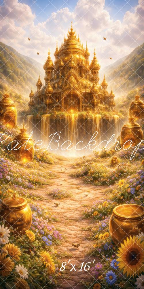 Kate Sweep Fairy Fantasy Golden Palace Honey Path Printed Backdrop Designed by Vertigo Productions