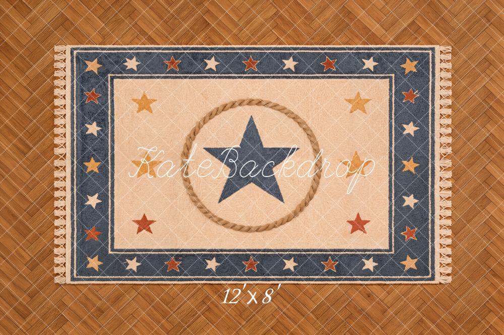 Kate Star Rug with Rope and Woven Floor Printed Backdrop Designed by Kate Image