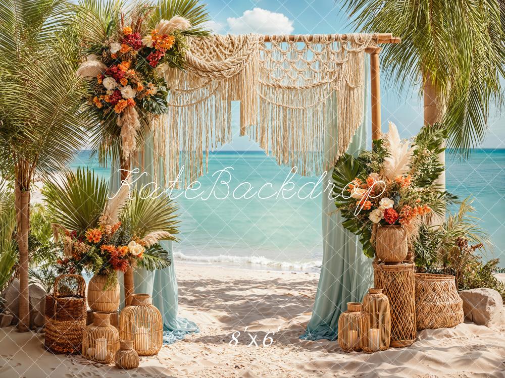 Kate Beach Boho Macrame Tree Backdrop Designed by Emetselch