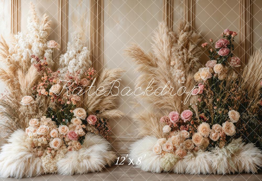 Boho Bloemen Pampas Grassen Foto Achtergrond Designed by Emetselch