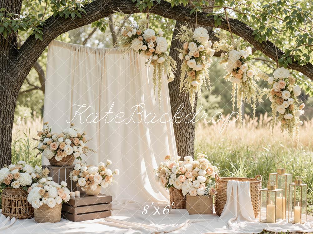 Kate Flower Arch Cream Floral Rustic Wedding Decor Backdrop Designed by Mini MakeBelieve