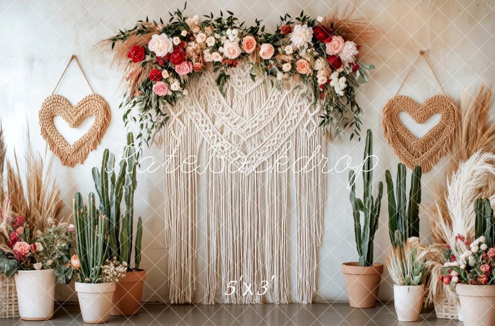 Kate Boho Macrame Floral Cactus Backdrop Designed by Patty Roberts