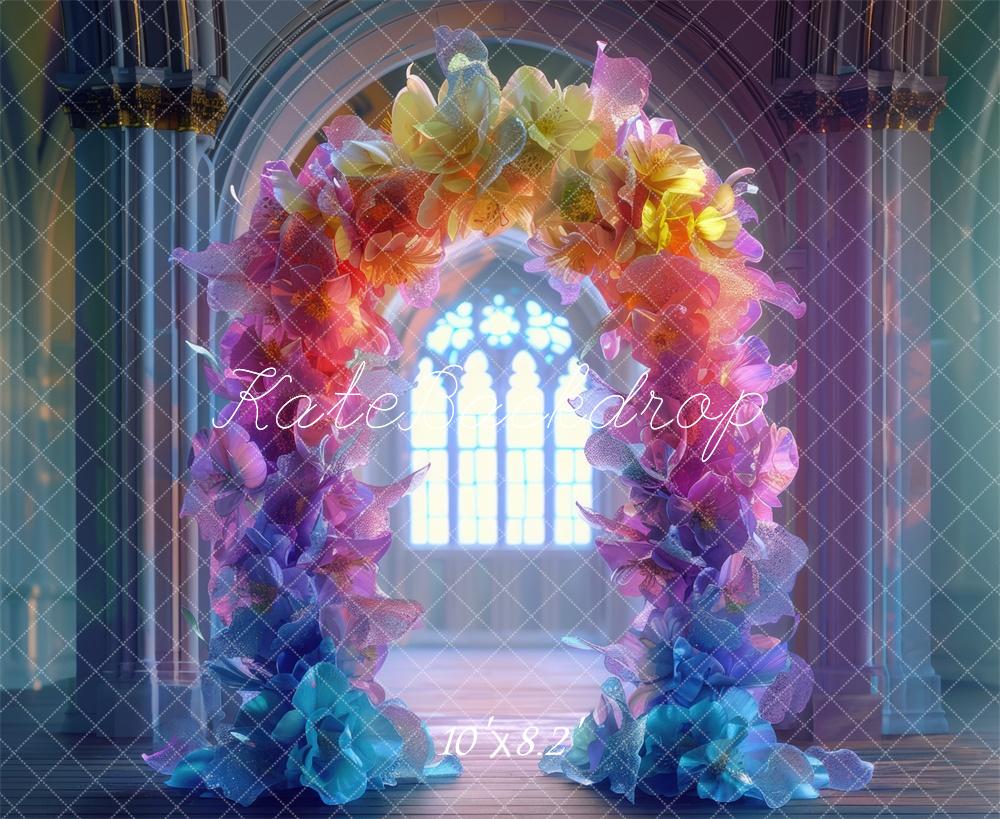 Kate Colorful Floral Arch Backdrop Designed by Mini MakeBelieve