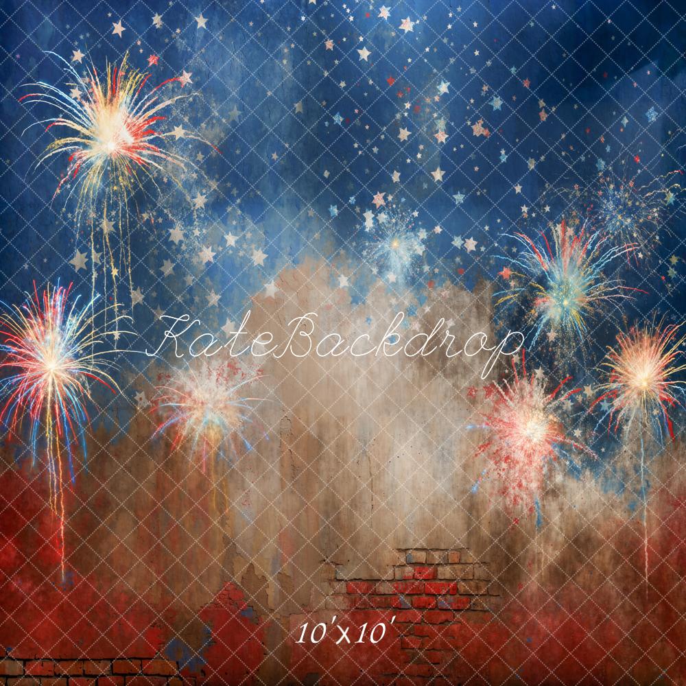 Kate Independence Day Fireworks Starry Wall Backdrop Designed by Emetselch