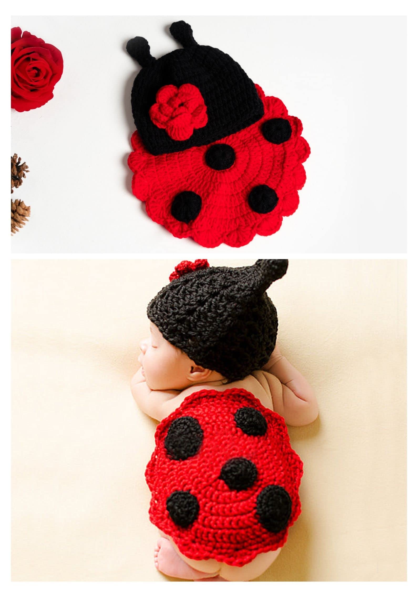 Kate Christmas Newborn Photography Props Baby Photo Outfits Christmas Photo Costume for Baby Red