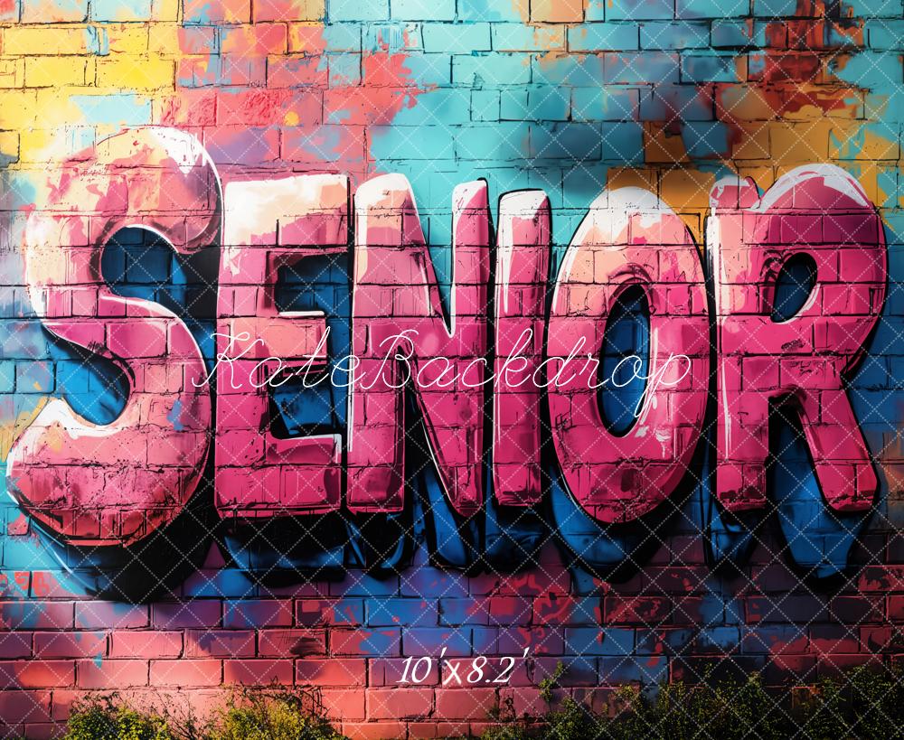 Kate Graduation Senior Graffiti Brick Wall Backdrop Designed by Emetselch