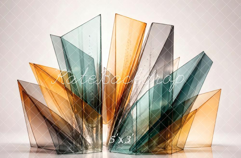 Kate Abstract Geometric Glass Shapes Printed Backdrop Designed by Vertigo Productions