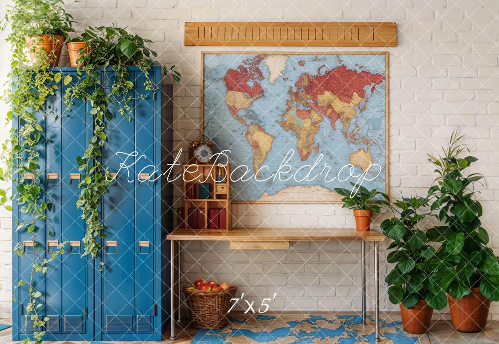 Kate Graduation School Classroom Map Plants Lockers Backdrop Designed by Emetselch