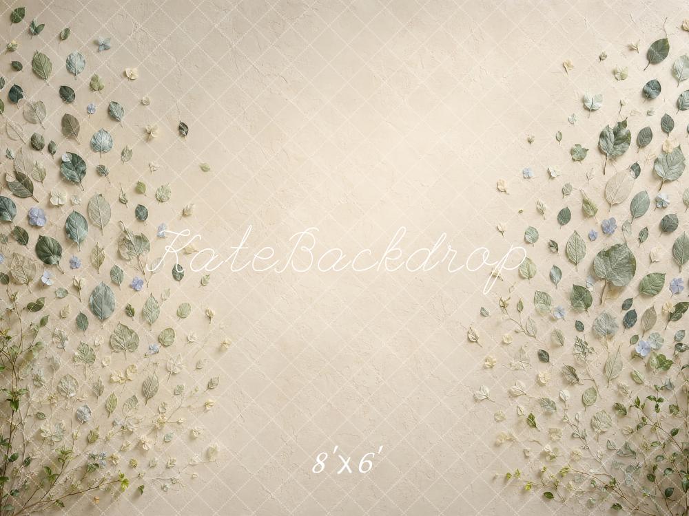 Kate Botanical Leaf Wall Cream Printed Backdrop Printed Backdrop Designed by Shutter Swan Studios