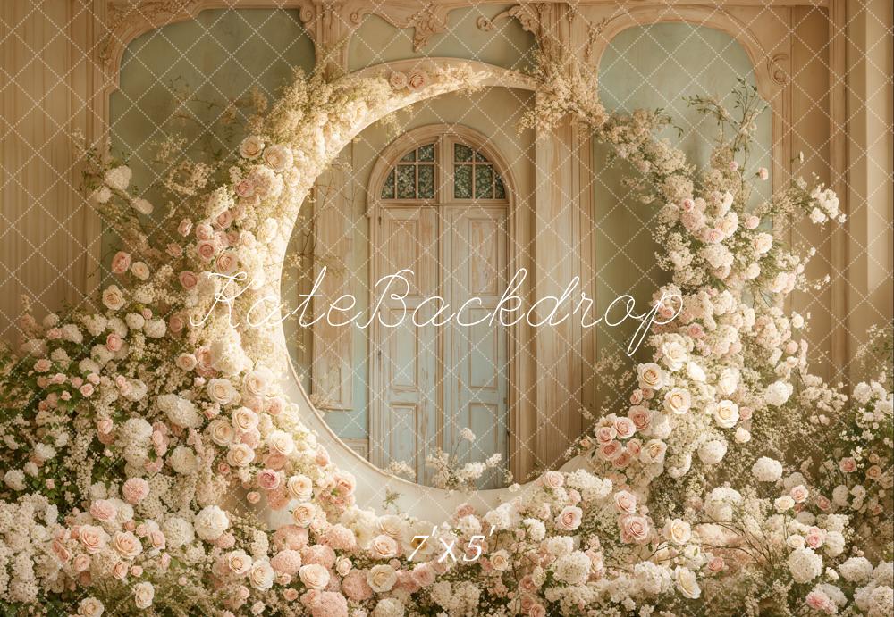 Fondo de Boda Arco Lunar Floral Blanco del Día de la Madre Designed by Emetselch