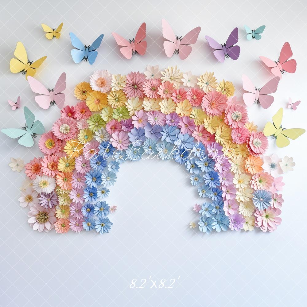 Kate Cake Smash Paper Rainbow Butterfly Backdrop Designed by Kerry Anderson