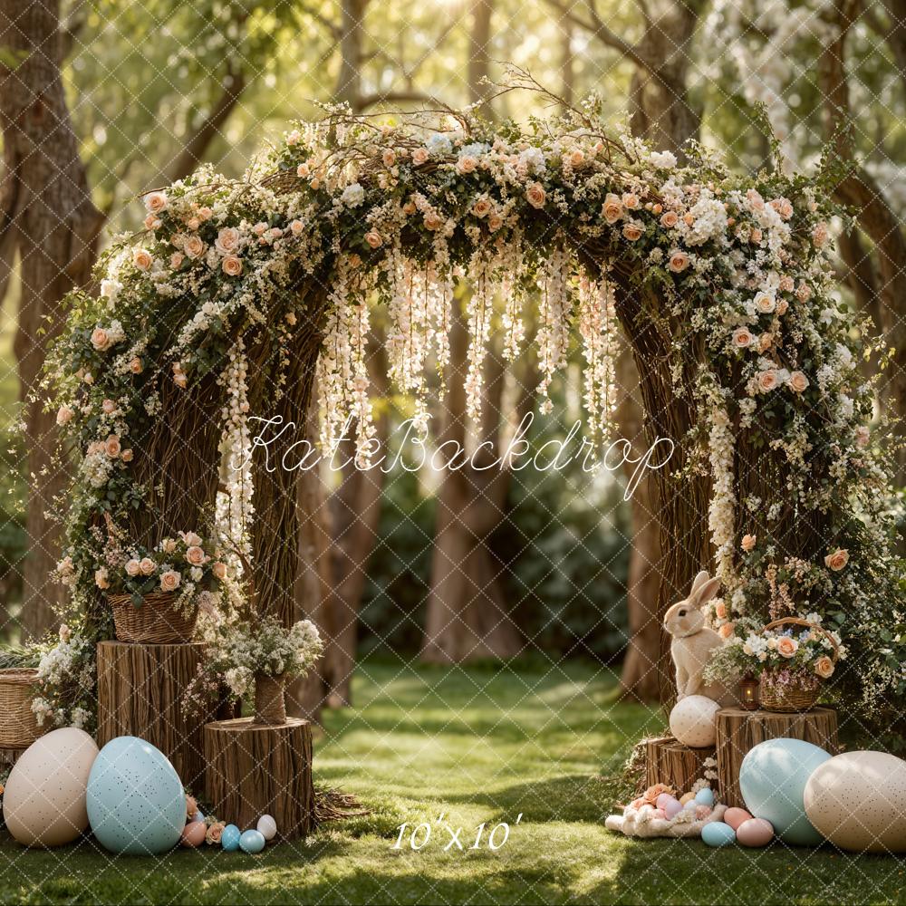 Kate Easter Bunny Flower Arch Pastel Eggs Backdrop Designed by Emetselch
