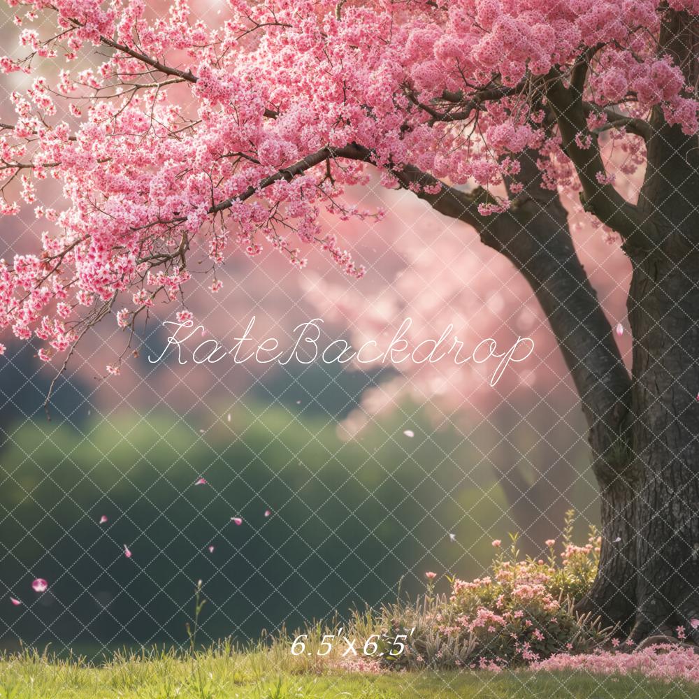 Kate Spring Pink Cherry Blossom Tree Flower Branches Backdrop Designed by Emetselch