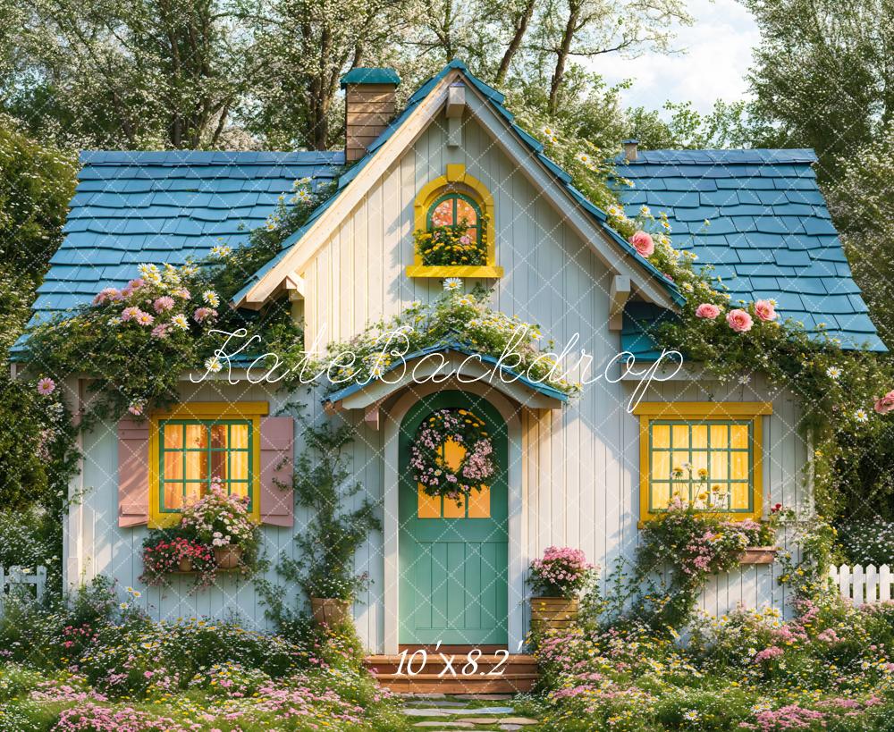 Spring Cottage Garden Floral Foto Achtergrond Designed by Emetselch