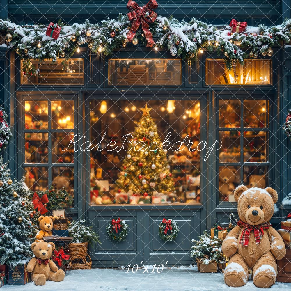 Kate Christmas Tree Shop Teddy Bear Window Backdrop Designed by Emetselch