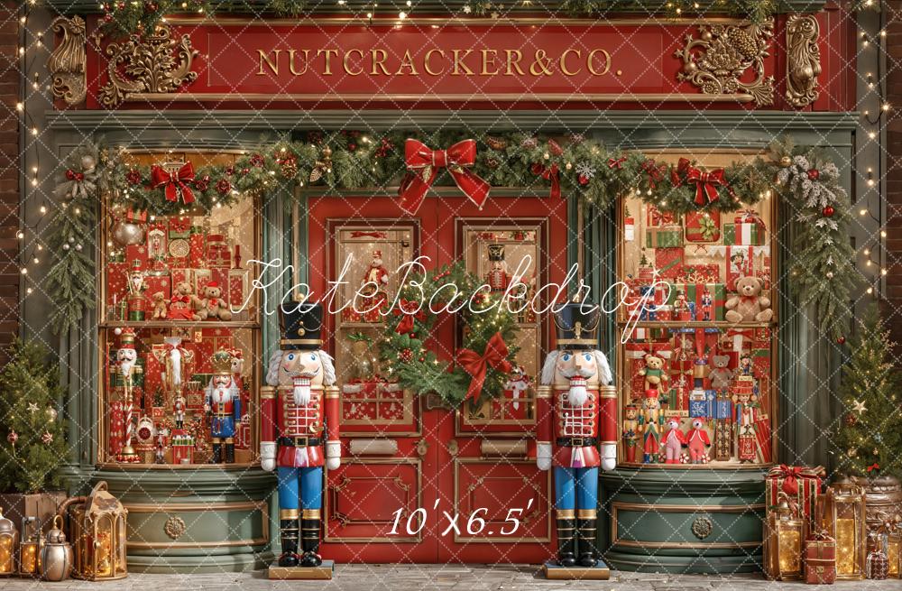 Kate Christmas Nutcracker Toy Store Red Doorway Backdrop Designed by Emetselch