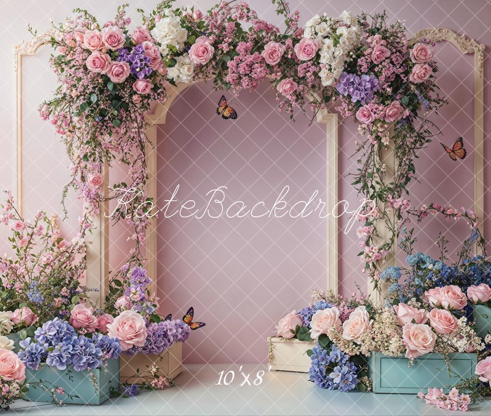 Lente Huwelijk Bloemenboog Roze Foto Achtergrond Designed by Emetselch