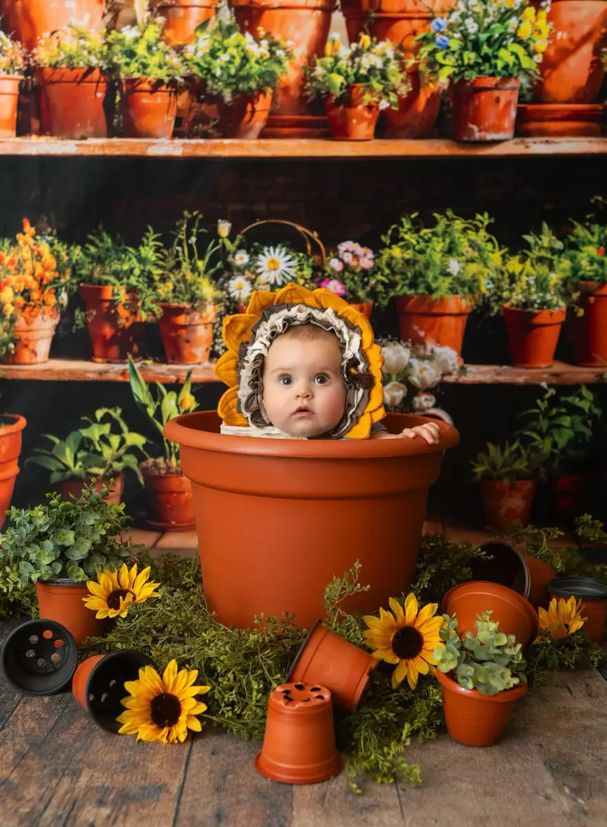 Kate Spring Green Plant Window Room Printed Backdrop Designed by Emetselch