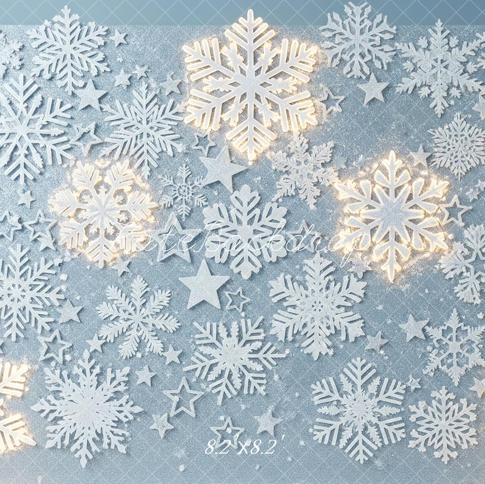 Kate Winter Snowflake Stars Blue Backdrop Designed by Patty Roberts