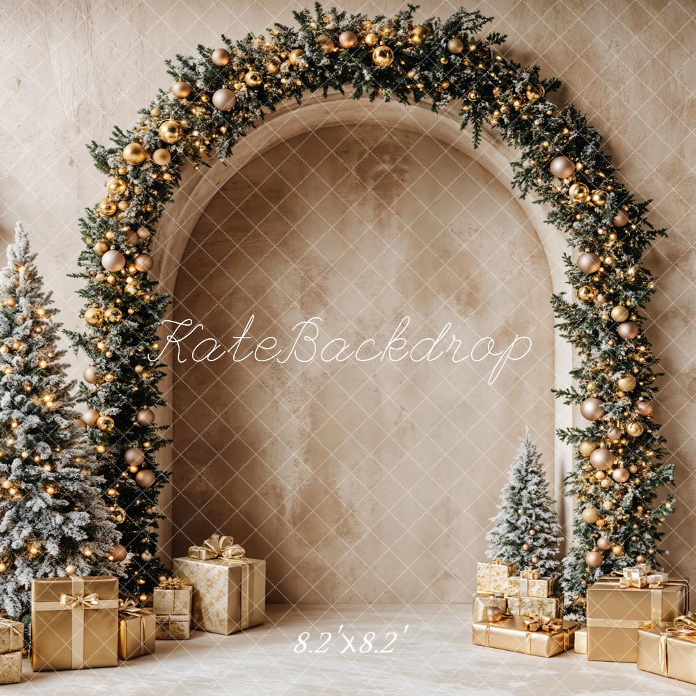 Kate Christmas Tree Arch Golden Gifts Backdrop Designed by Emetselch