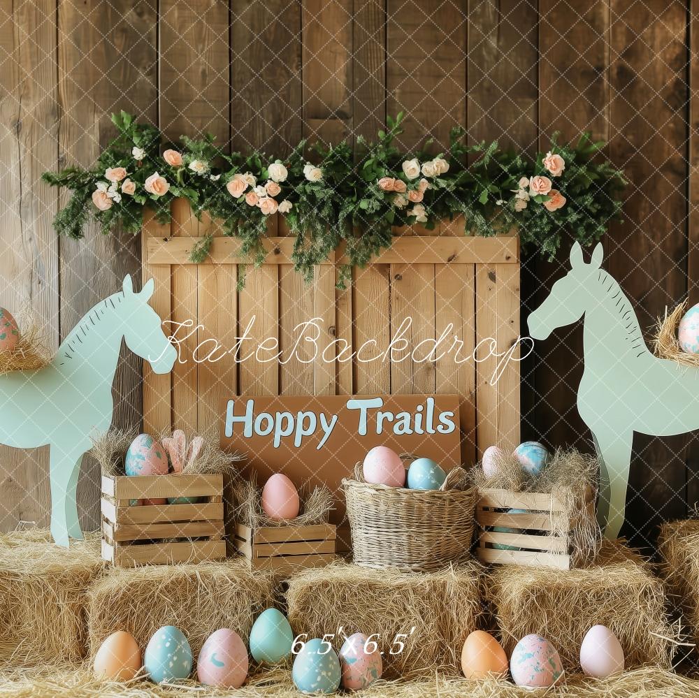Kate Easter Horse Eggs Farmhouse Backdrop Designed by Patty Roberts