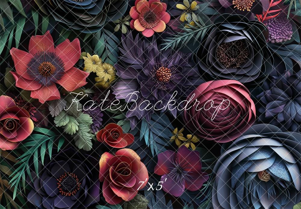 Fondo Botánico Oscuro Floral Diseñado por Kerry Anderson