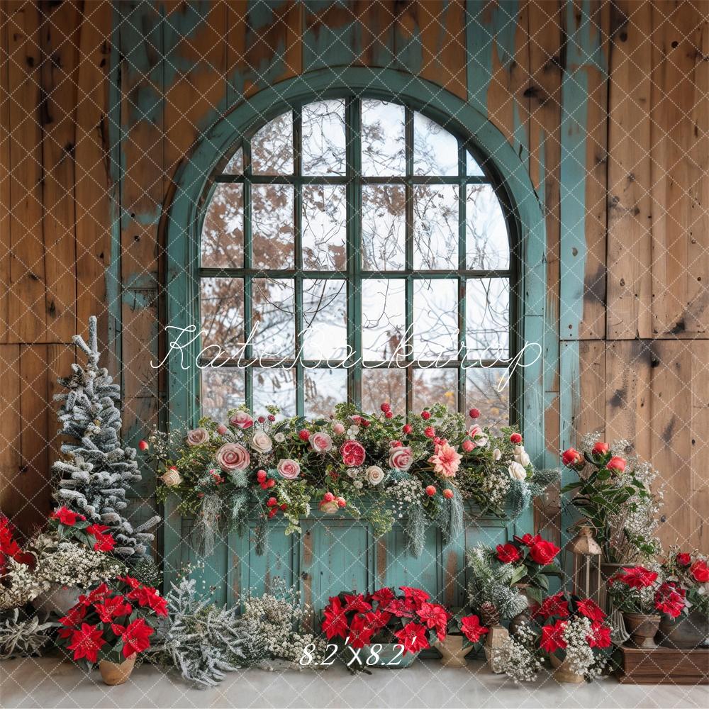 Kate Christmas Floral Window Backdrop Designed by Laura Bybee