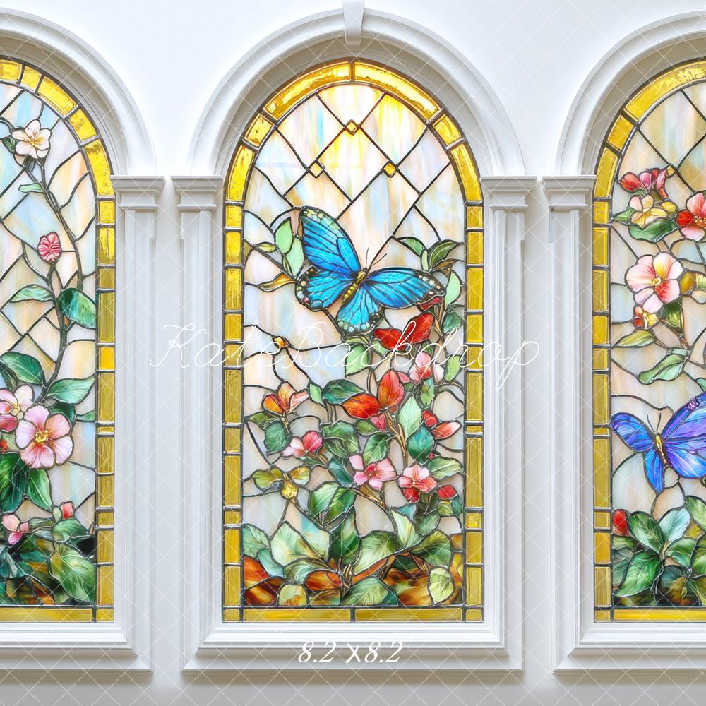Kate Stained Glass Butterfly Arch Backdrop Designed by Mini MakeBelieve